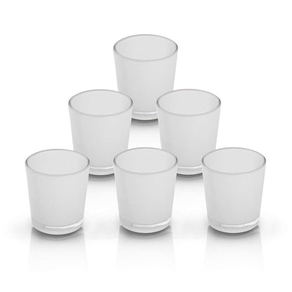 Homesake® Frost Votive, set of 6, Glass candle holder stand with free candle, Brighten up the dull and boring ambience of your living room