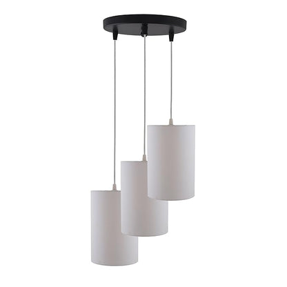 3-lights Round Cluster Chandelier shade Hanging Pendant Light with Braided Cord
