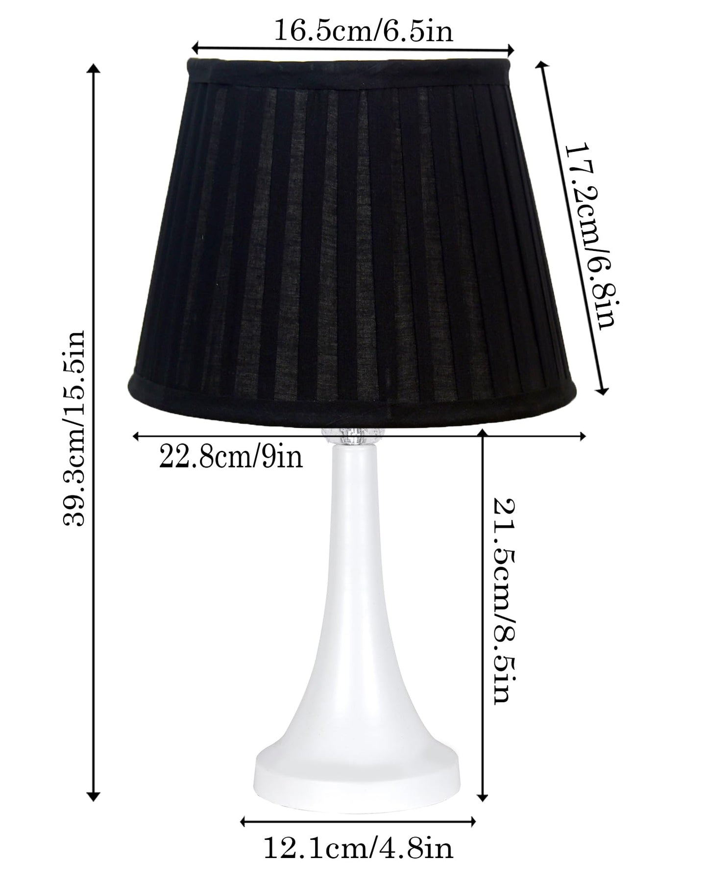 Farmhouse Matt Table Lamp for Bedroom, White Modern Bedside Lamps for Living Room, Rustic Table Light for Night Stands, Dorm, Office, Home Décor Fabric Shade, E27 holder, Cone, Iris Cone