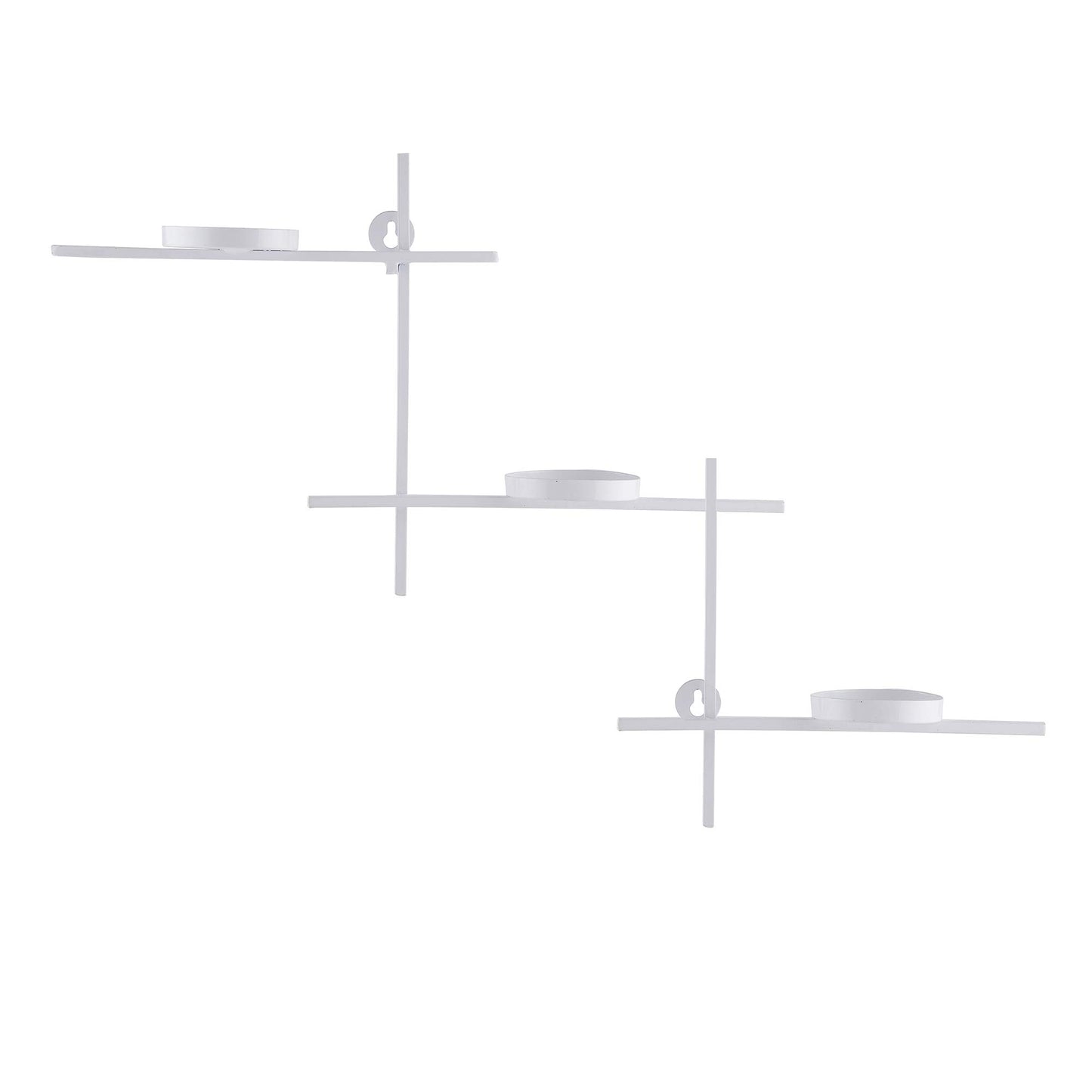 Homesake® White Scorching Ladder with Six Votive, Wall Hanging Candle Tealight Holder, Set of 2