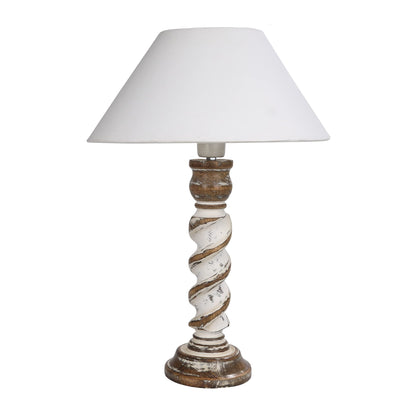 Signature Rustic Table Lamp set of 2, farmhouse Living Room Bedroom House Bedside Nightstand Home Office Reading Light, Rope Whitewash