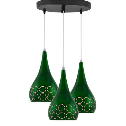 Homesake® 3-Lights Cluster With Glossy Spining Cross-Cut Hanging pendant Lamp, Ceiling Light, E27 Holder, Decorative, White, URBAN Retro, Nordic Style, LED/Filament ( 3-Lights Round)