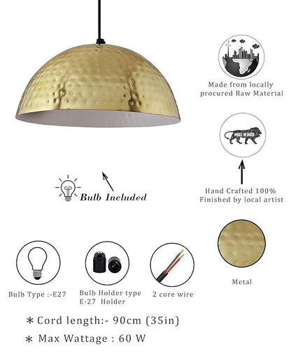 Classic Hammered Pendant Light, Rose Gold, Hanging Lights