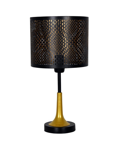 Rustic Farmhouse Metal Table Lamp Fabric Shade for Bedroom Living Room House Home Bedside Nightstand Office Family, Dual Color Trumpet Bell, Jute Cone