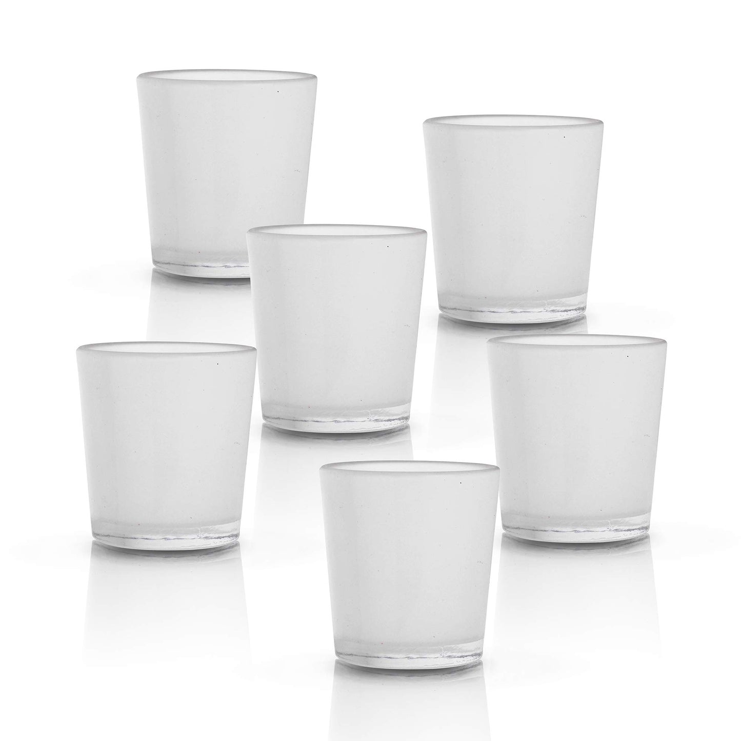 Homesake® Frost Votive, set of 6, Glass candle holder stand with free candle, Brighten up the dull and boring ambience of your living room