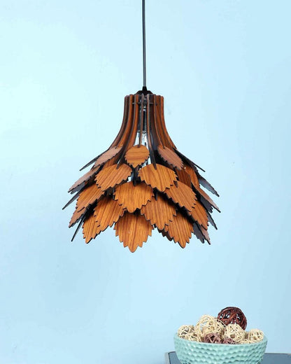 Homesake® Handcrafted Wooden Pendant lamp, Design Ceiling lamp,Hanging lamp Home decor Chandelier Light | E27 Bulb Included | Decoration for restaurants, Hotel, Home,Bedroom, Dining & Café