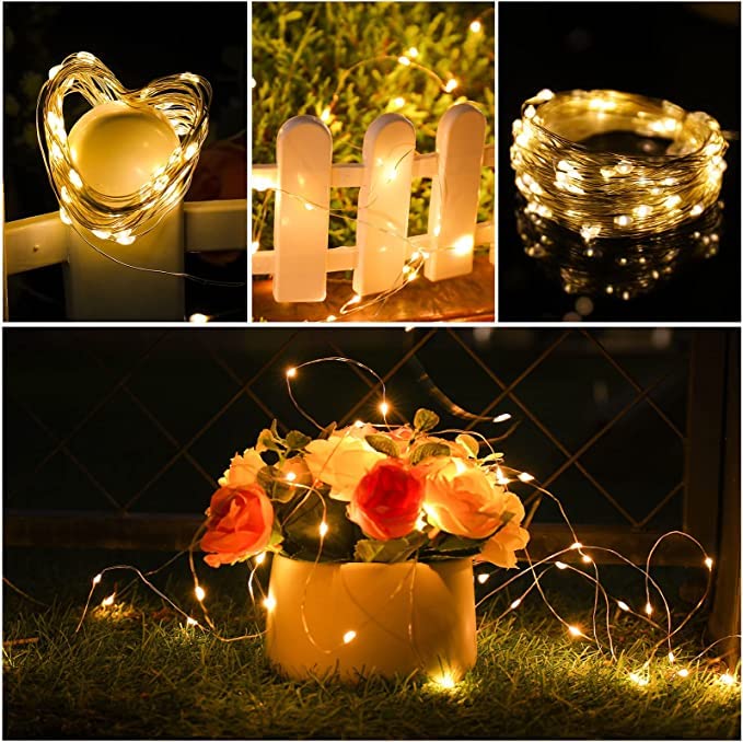 50-LED Fairy Copper String Lights 5m Waterproof, USB, Warm White