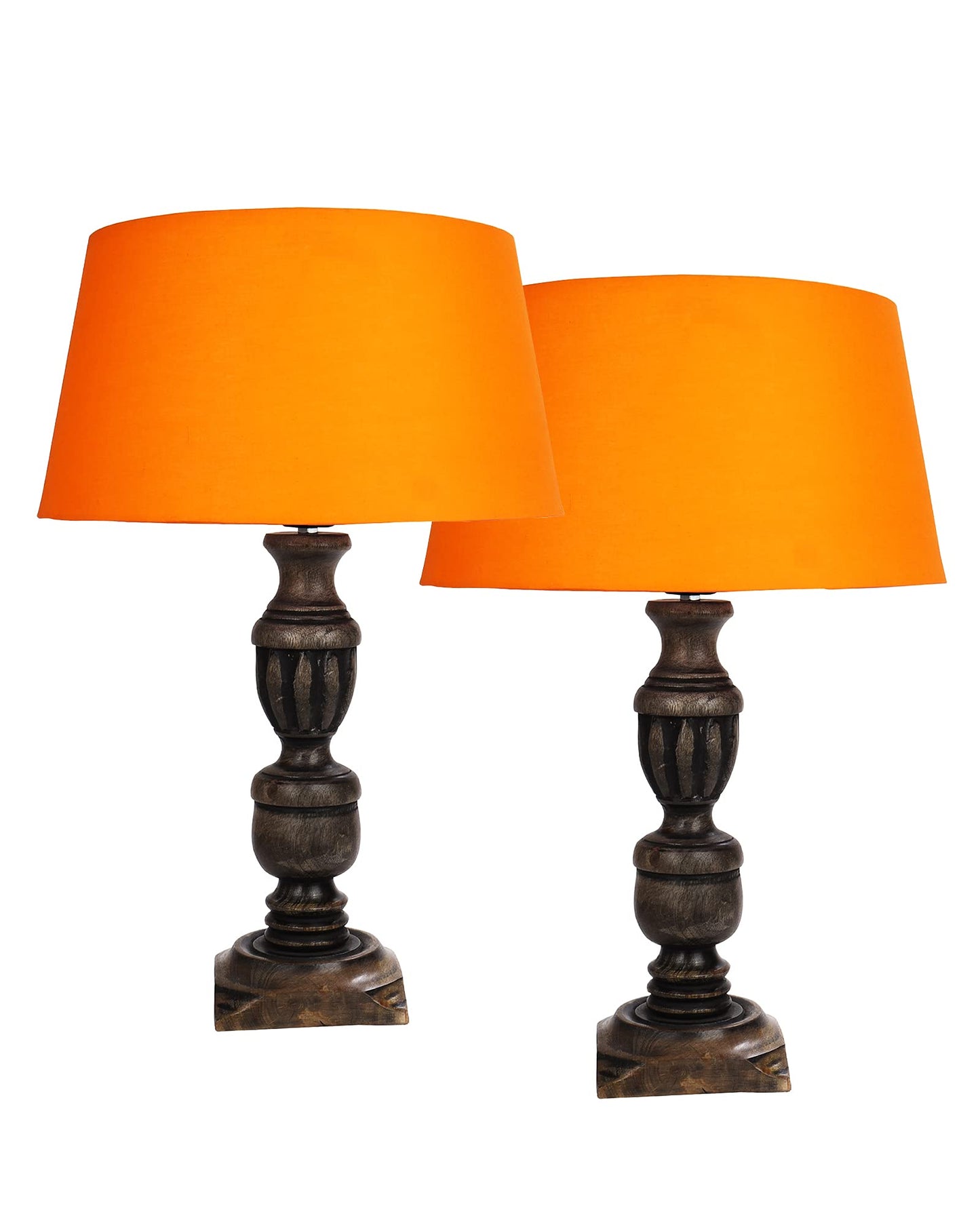 Signature Rustic Table Lamp set of 2, farmhouse Living Room Bedroom House Bedside Nightstand Home Office Reading Light, Cubist