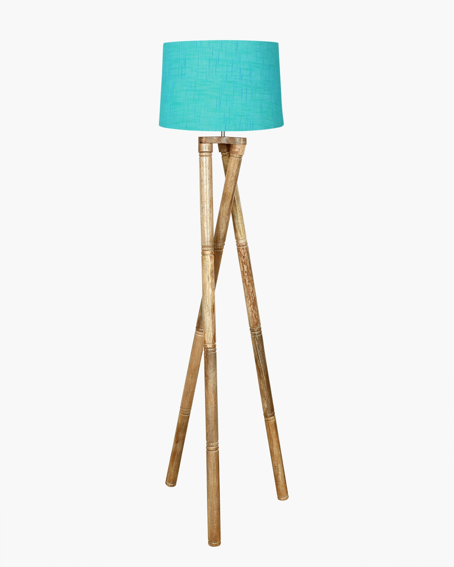 Cross-leg Wood Tripod Floor Lamp, Mid Century Standing Lamp, E27 Lamp Base, With Shade Modern Design Floor Reading Lamp for Living Room Bedroom, Study Room and Office