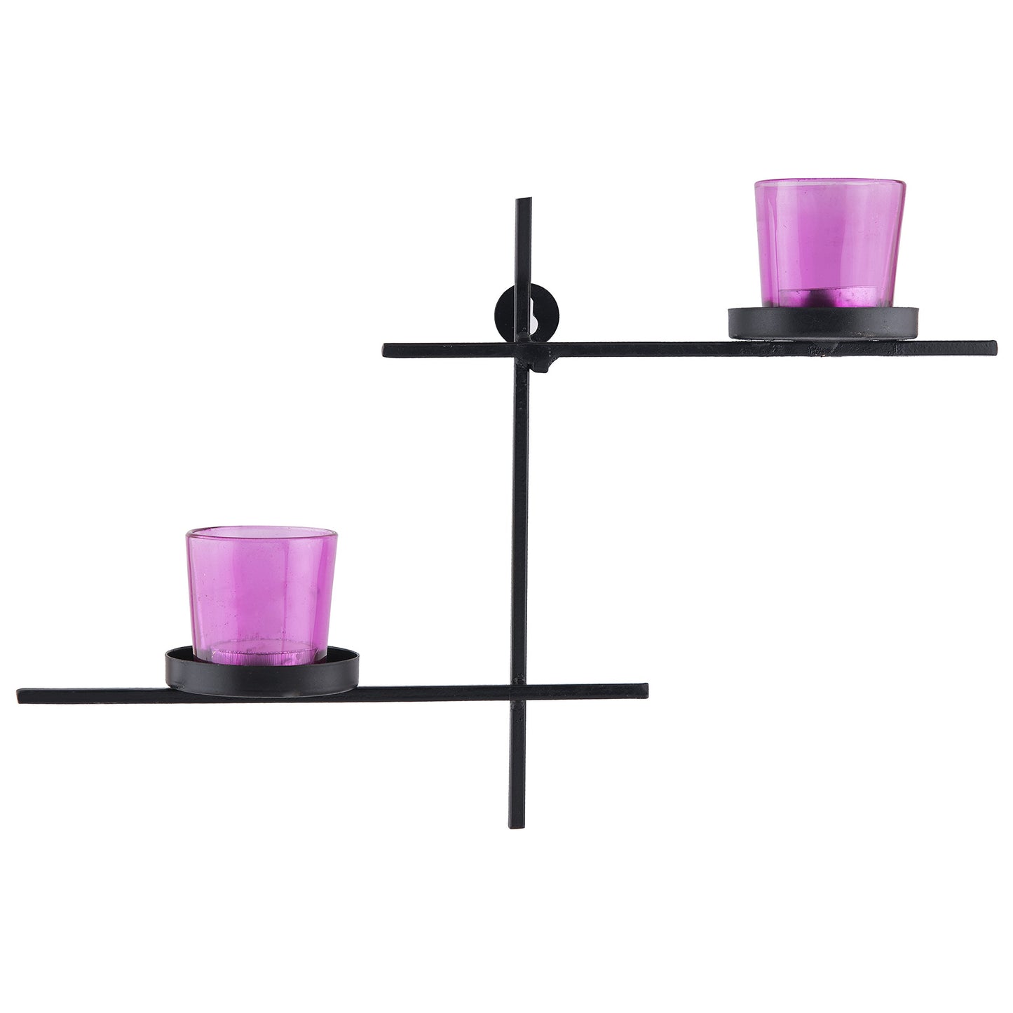 Homesake® Black Scorching Ladder with Pair of Votive Wall Hanging Candle Tealight Holder, Set of 2