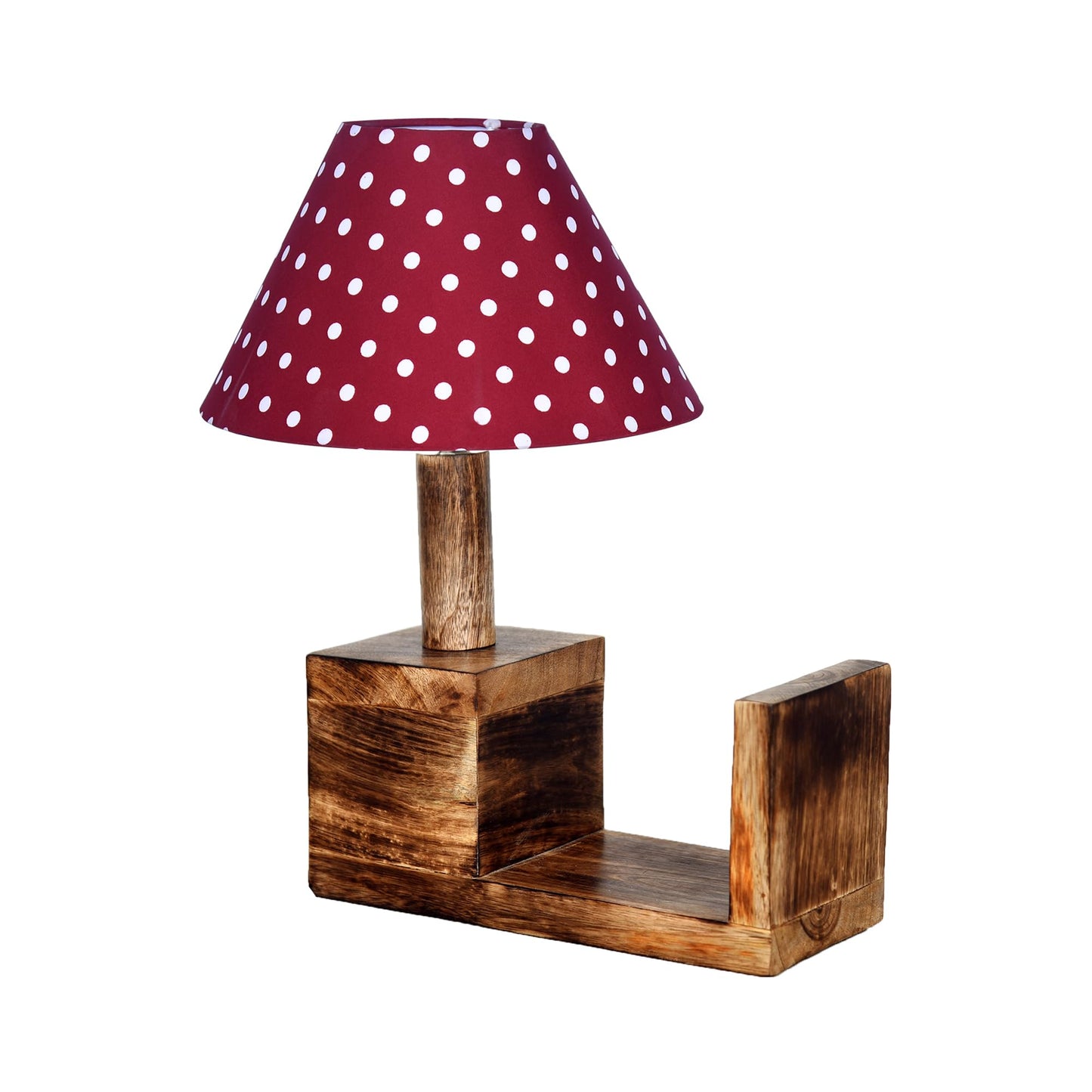 Rustic Book Shelf Table Lamp Bedside Antique Desk Lamps for Living Bedroom Study Night Desk Lamp E27 Holder, Fabric Shade