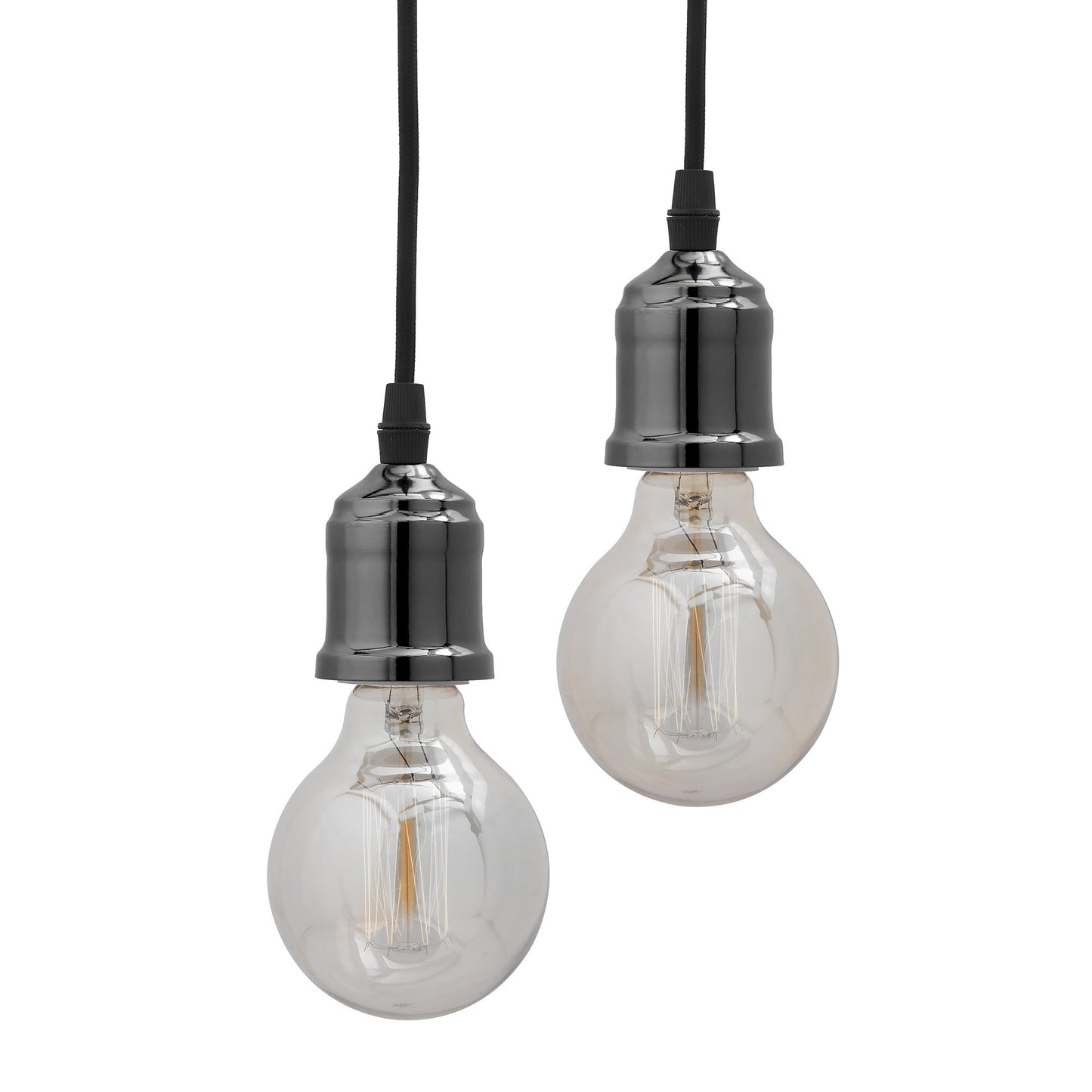 Homesake® Edison Filament Metallic Black Bronze Bulb Holder, Urban, Retro, Nordic Style, With Fixture, Set of 2