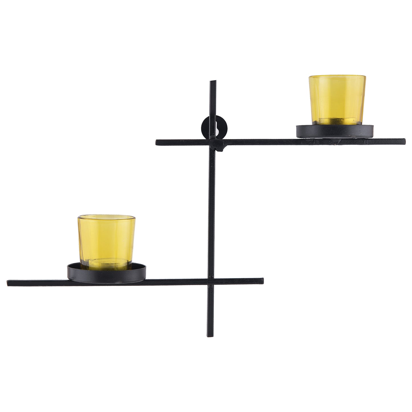 Homesake® Black Scorching Ladder with Pair of Votive Wall Hanging Candle Tealight Holder, Set of 2
