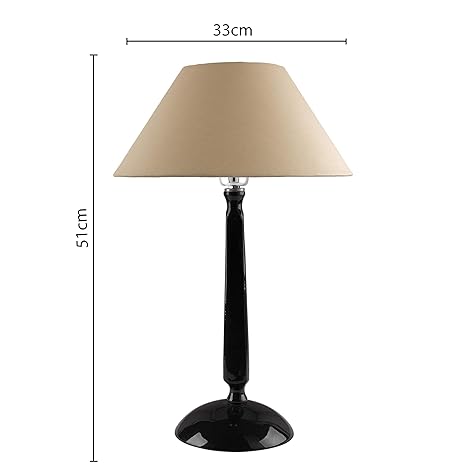 Glossy Black Cubist Aluminium Table Lamp With Cone Shade, Bedside, Living Room Study Lamp, Bulb Included