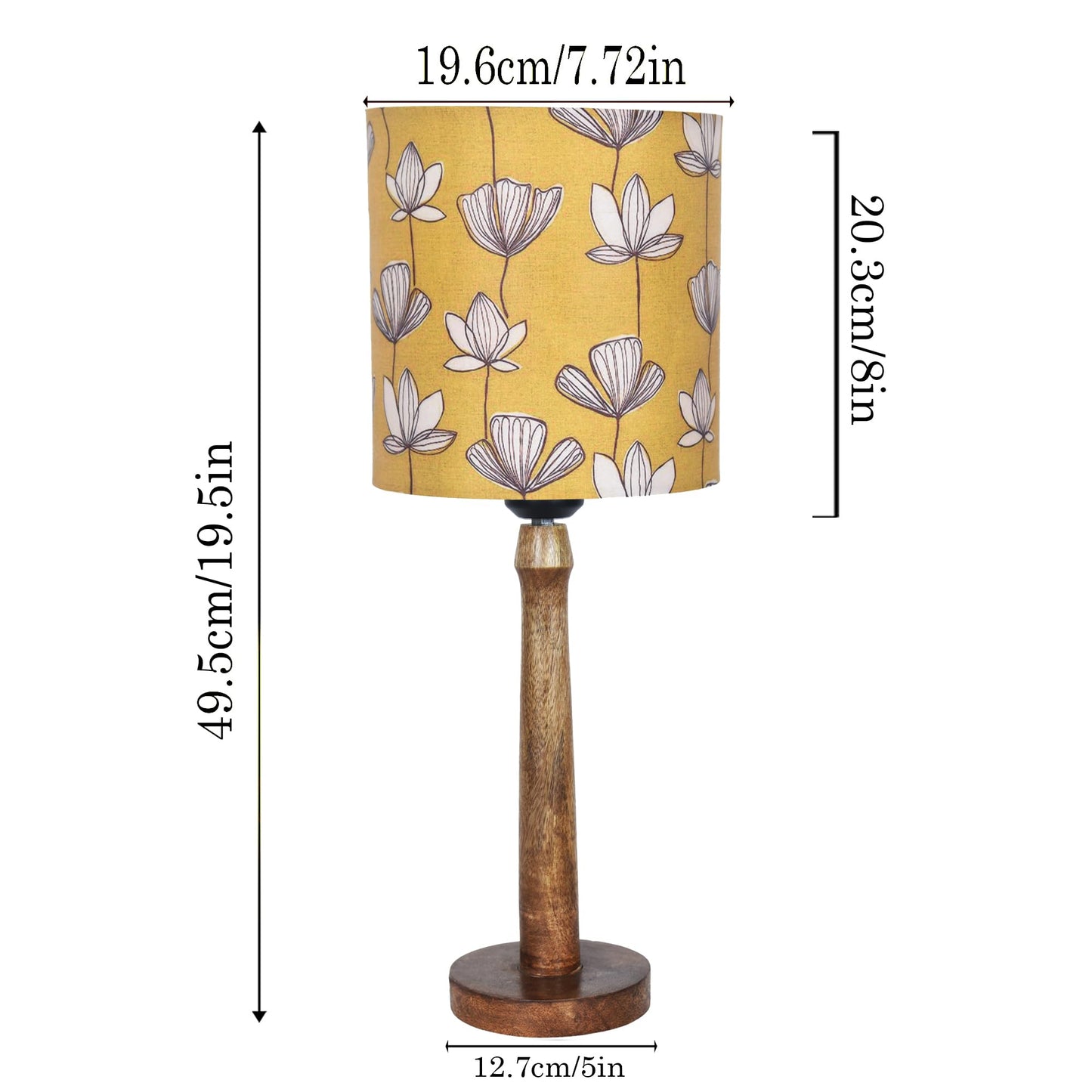 Modern Table Lamp, Wooden Base Modern Fabric Lampshade for Home Office Cafe Restaurant, Nordic Stick,