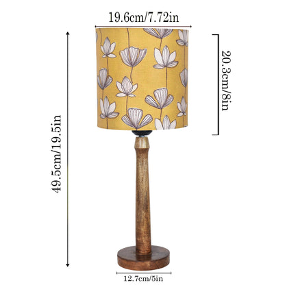 Modern Table Lamp, Wooden Base Modern Fabric Lampshade for Home Office Cafe Restaurant, Nordic Stick,