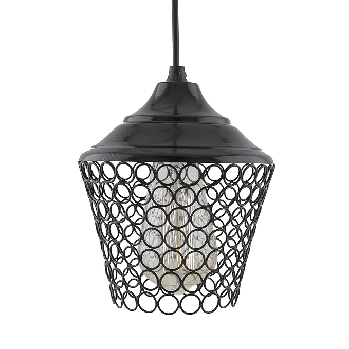 Matt black Crystal hanging lantern light, ceiling light, Nordic E27 pendant