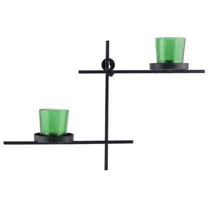 Homesake® Black Scorching Ladder with Pair of Votive Wall Hanging Candle Tealight Holder, Set of 2