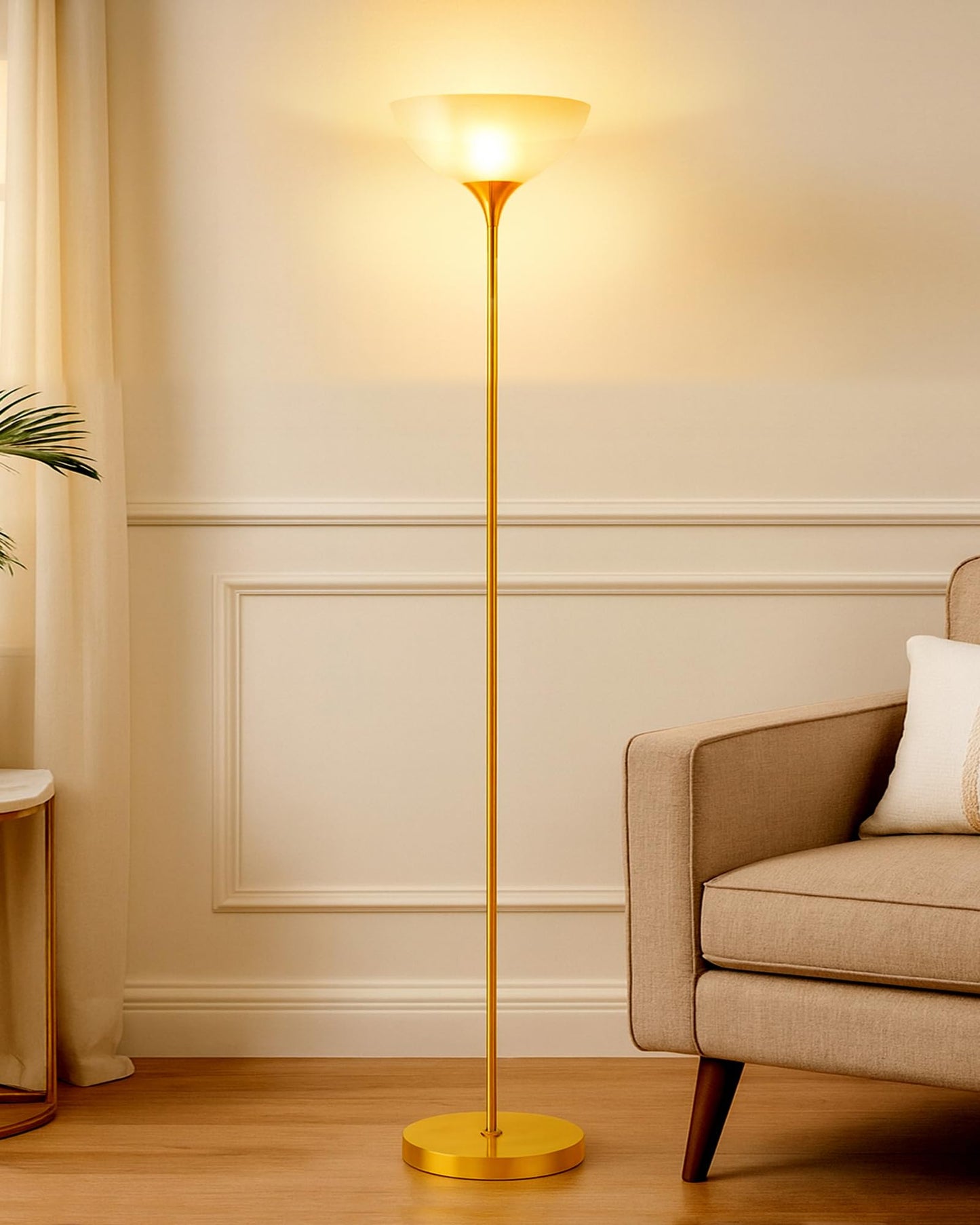 Homesake® Sky Dome Standing Lamps with Acrylic Shade | Modern Floor Lamp for Living Room, Bedrooms, Corner Lamp for Living Room | Standing Lampe (Straight)