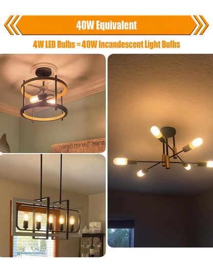 Homesake® T45 LED Filament Bulb 4W Warm White Vintage Tube Bulb for Home Décor, Pendant Lights, Wall Lamps & E27 Holder Fixtures | 360° Beam LED Light Bulb