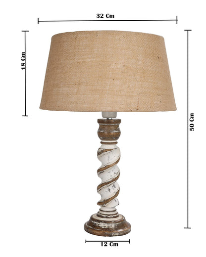 Signature Rustic Table Lamp set of 2, farmhouse Living Room Bedroom House Bedside Nightstand Home Office Reading Light, Rope Whitewash