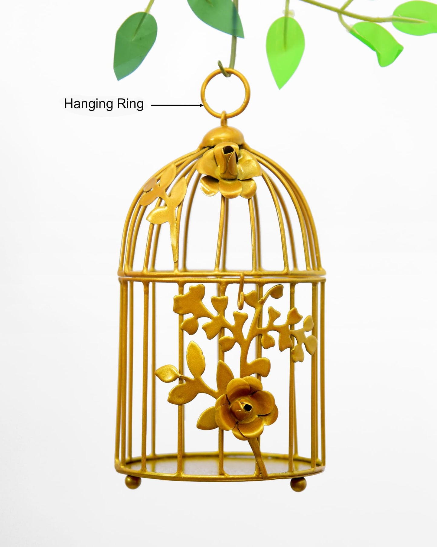 Homesake® Candle Holder | Tealight Holder for Home Décor, Living Room, Table Décor, Pooja Candle Stand Lantern, Room, Diwali Decoration, Wedding & Festival Gift, Metal Birdcage Design, Golden