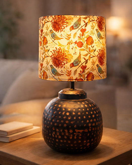 Ginger Jar Antique Table Lamp Hammered Oil-Rubbed Bronze Metal for Living Room Family Bedroom