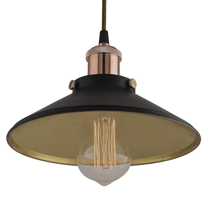 Single Black Cone Pendant with Holder, E27, Modern Nordic Hanging Ceiling Light