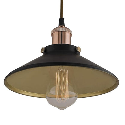 Single Black Cone Pendant with Holder, E27, Modern Nordic Hanging Ceiling Light