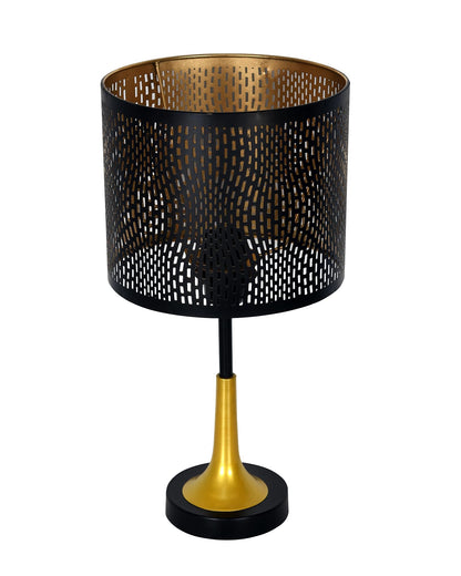 Rustic Farmhouse Metal Table Lamp Fabric Shade for Bedroom Living Room House Home Bedside Nightstand Office Family, Dual Color Trumpet Bell, Jute Cone