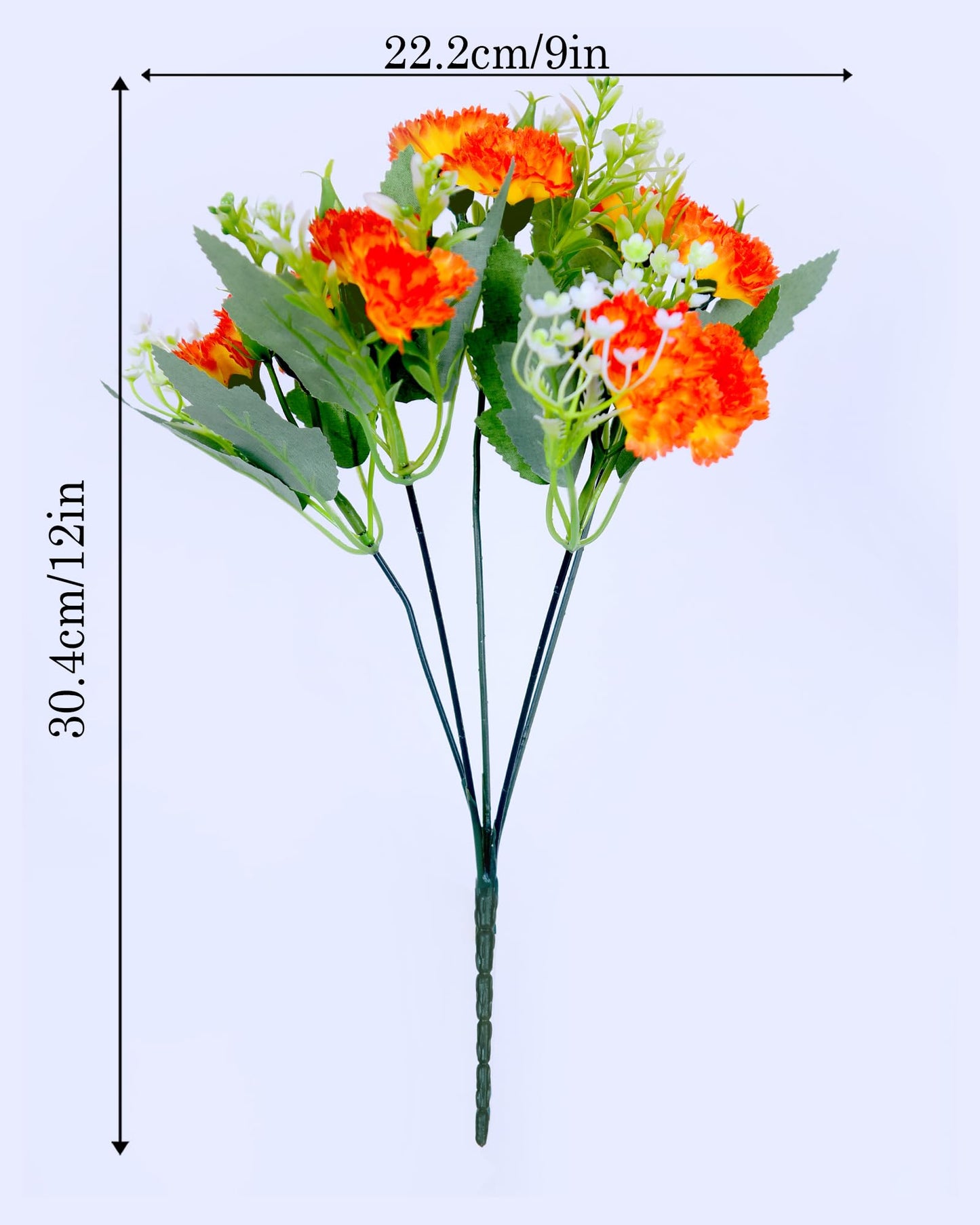 Homesake® Artificial Carnation Flowers with Greenery, Faux Floral Bouquet for Home Decor, Table Centerpiece, Living Room, or Gift, Pot Not Included, Realistic Silk Flowers Arrangement, Yellow