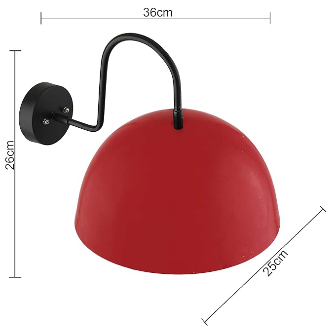 Metallic Pendant 10" Wall Sconce Gooseneck Retro Wall Light Fixtures for Bedroom Nightstand, Barn Warehouse