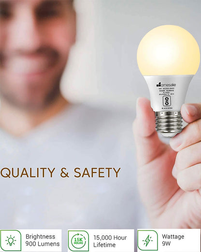 Homesake® E27 LED Light Bulbs Cool White 6000k 9W Standard Edison Base Bulb, for Bedroom Living Room, Energy Saving LED Light Bulb for Home, Office & Study Room