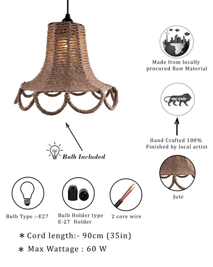 Homesake® Knitted Rope Spiral Touch Hanging Light, Pendant Light for home Decor, Bedroom,Living Room