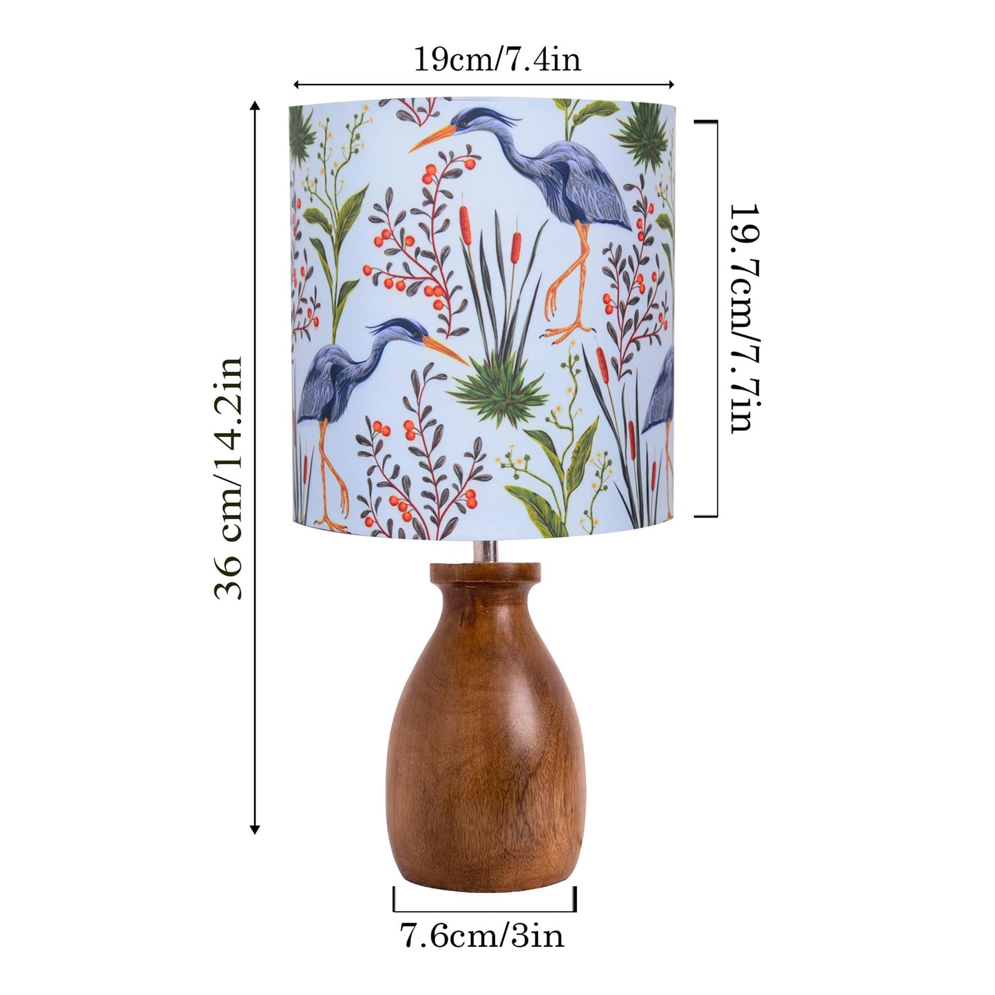 Homesake® Dovel Pot Modern Table Lamp, Wooden Base Modern Fabric Lampshade for Home Office Cafe Restaurant, Dovel Pot, Rabbit