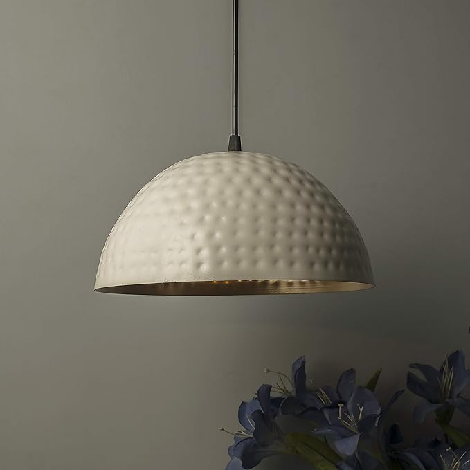 Antique Hammered Pendant, Hanging Lamp, 10"