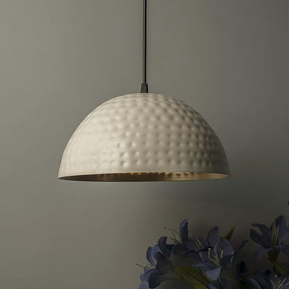 Antique Hammered Pendant, Hanging Lamp, 10"