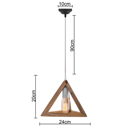 Homesake® Wooden Triangle Hanging Light, White Holder (Triangle White)