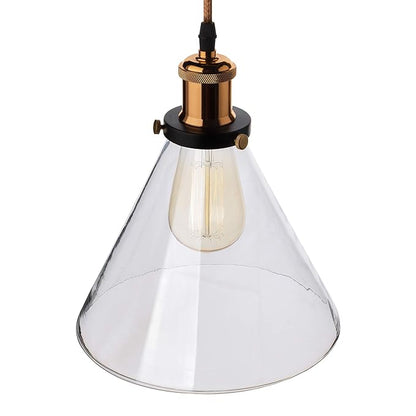 3-Lights Linear Cluster Chandelier Modern Glass Cone Shaped Hanging Light, Antique Socket, E27 Holder, Decorative, Black, URBAN Retro, Nordic Style