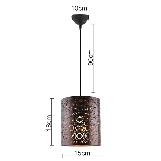 Antique Filgree Hanging Moroccan Ceiling Lamp, Antique Copper Finish Pendant Light Turkish Arabic Fancy Light