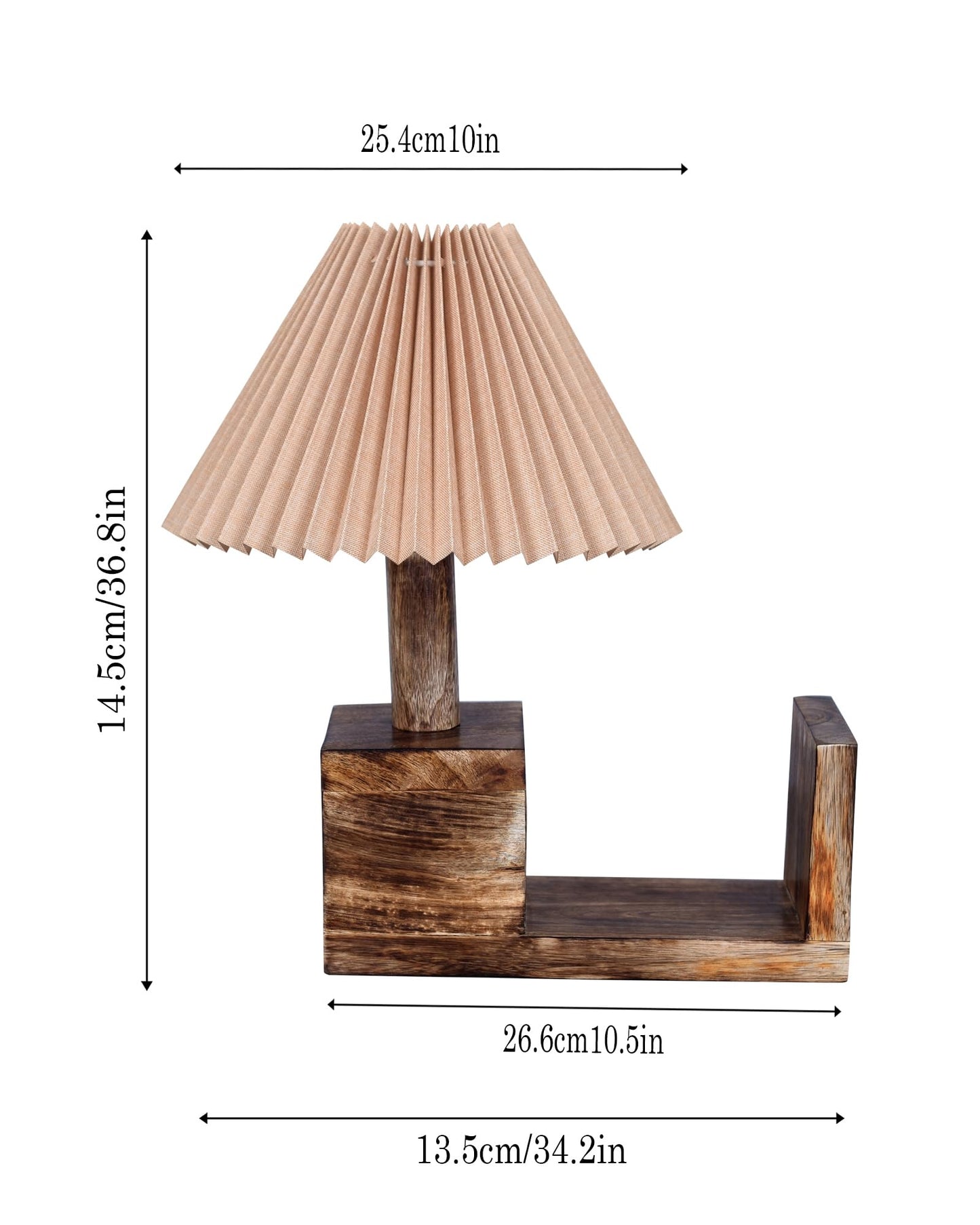 Rustic Book Shelf Table Lamp Bedside Antique Desk Lamps for Living Bedroom Study Night Desk Lamp E27 Holder, Fabric Shade