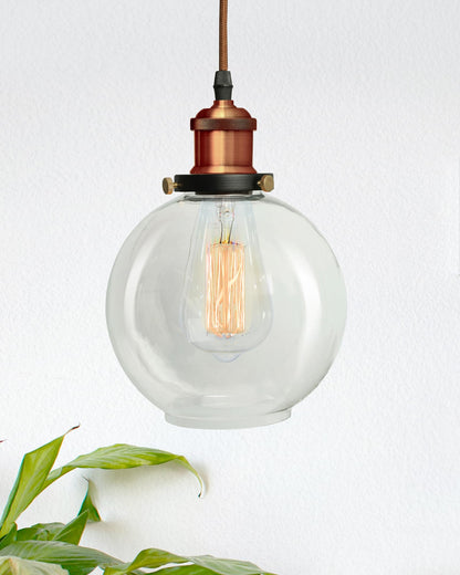 Industrial Kitchen Glass Globe Pendant Light , Antique Filament Hanging Ceiling Fixture