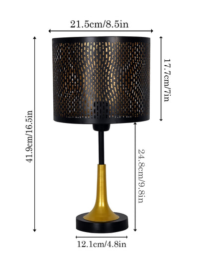 Rustic Farmhouse Metal Table Lamp Fabric Shade for Bedroom Living Room House Home Bedside Nightstand Office Family, Dual Color Trumpet Bell, Jute Cone