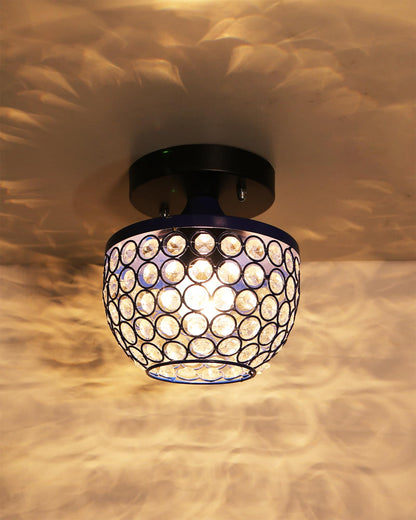 Semi Flush Mount Ceiling Light, Crystal Semi Flush Mount Light Fixture,Metal Crystal Flush Mount Ceiling Light, for Hallway Light Fixture