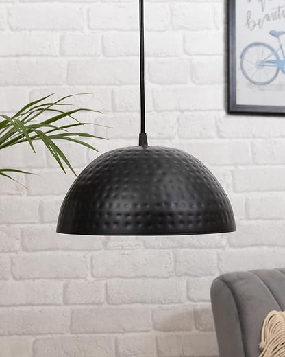 Antique Hammered Pendant, Hanging Lamp, 10"