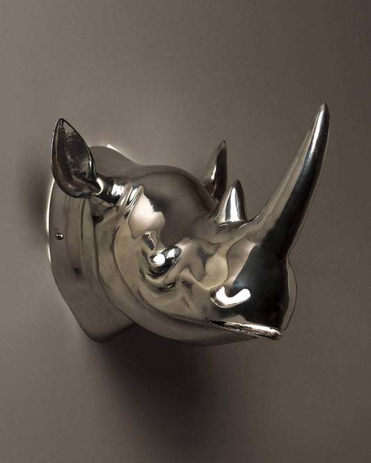 Homesake® Trophy Rhino Head Wall Decor Light, Wall Art Metal Lamp Antique Decorative | Fancy Light for for Living Room, Bedroom - Home Decor Items