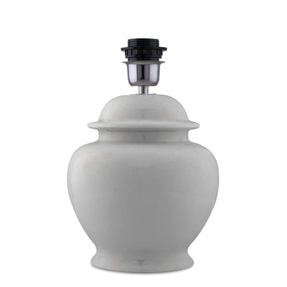 Homesake® Ceramic Pot Shaped Base White Table Lamp with Shade, LED Bulb (Jute)