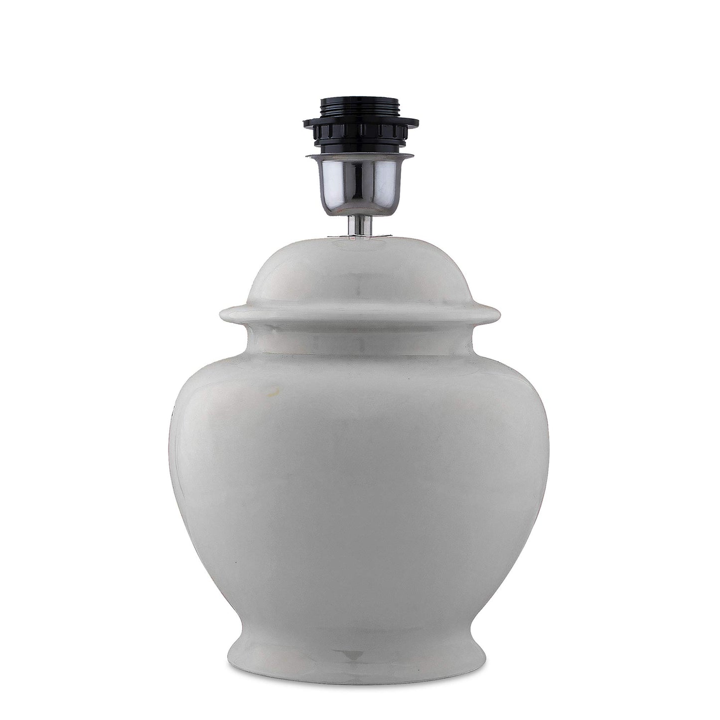 Homesake® Ceramic Pot Shaped Base White Table Lamp with Shade, LED Bulb (Jute)