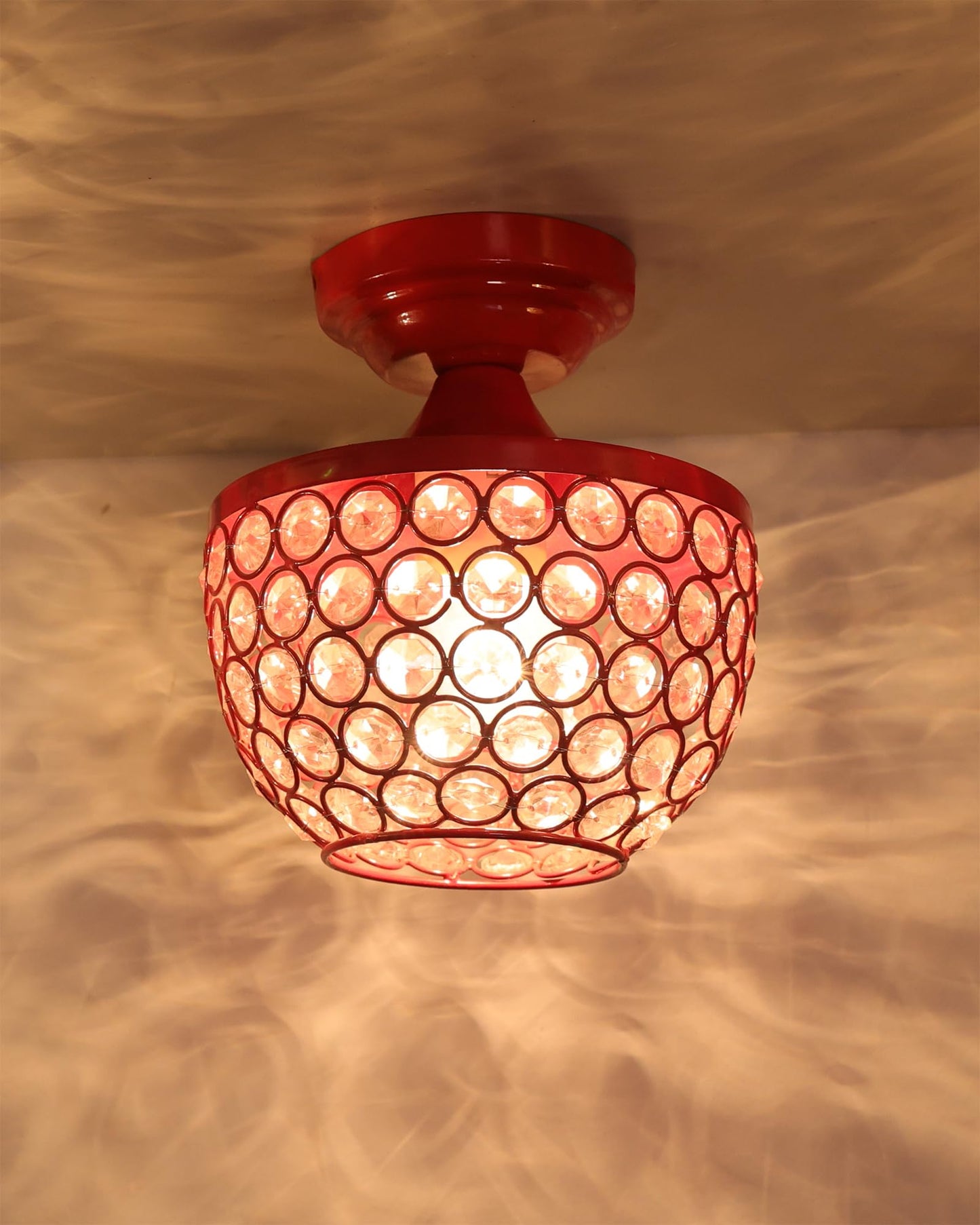 Semi Flush Mount Ceiling Light, Crystal Semi Flush Mount Light Fixture,Metal Crystal Flush Mount Ceiling Light, for Hallway Light Fixture