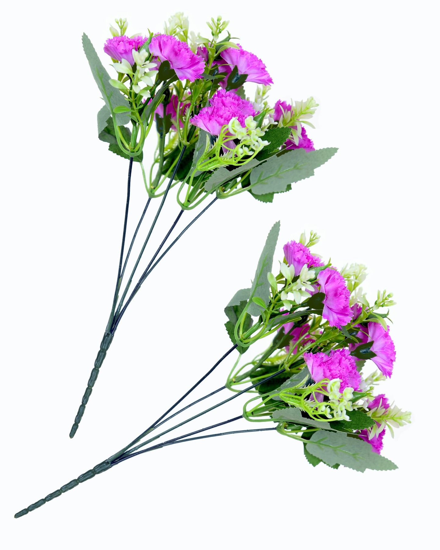 Homesake® Artificial Carnation Flowers with Greenery, Faux Floral Bouquet for Home Decor, Table Centerpiece, Living Room, or Gift, Pot Not Included, Realistic Silk Flowers Arrangement, Yellow